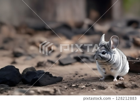 灰燼中一隻龍貓悲傷的眼神 128212883