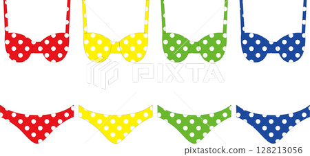 Polka dot bikini 128213056