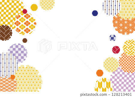 Autumn season colorful Japanese pattern background illustration 128213401