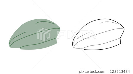 Structured Beret Hat. Winter Head Fashion accessory cap clothing technical illustration. Vector headgear for Men Structured Beret Hat. Winter Head Fashion accessory cap clothing technical illustration. Vector headgear for Men 128213484