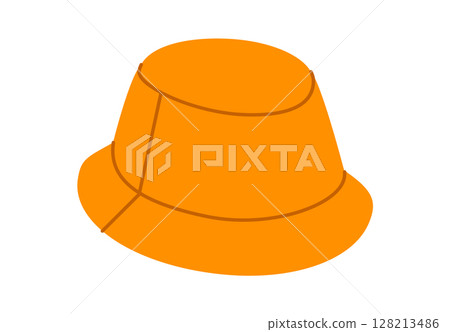 Mini Bucket Hat. Summer Head Fashion accessory cap with narrow brim clothing technical illustration. Mini Bucket Hat. Summer Head Fashion accessory cap with narrow brim clothing technical illustration. 128213486