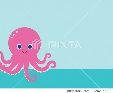 背景與複製空間與一隻可愛的章魚 128213880