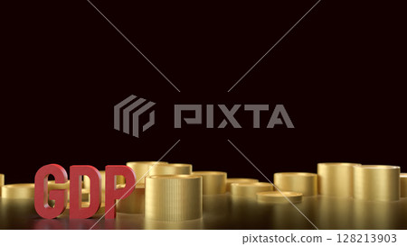 The GDP and gold coins for Business concept 3d Rendering. 128213903