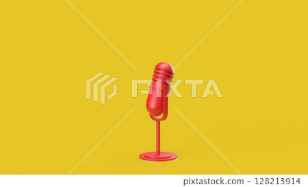 The Red microphone for Pod cast or social media 3d render. The Red microphone for Pod cast or social media 3d render. 128213914