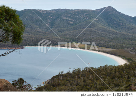 View from the Wineglass Bay Lookout - Freycinet Peninsula 128213974