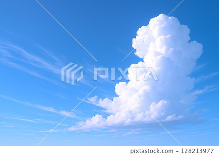 Background material of the vast blue sea and sky 128213977