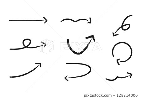 Pencil sketch style hand-drawn arrow icon set Pencil sketch style hand-drawn arrow icon set 128214000