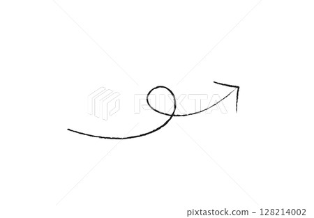 鉛筆素描風格螺旋環箭頭圖標 128214002