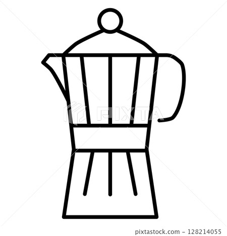 線條畫摩卡壺圖標 128214055