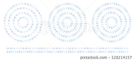 Drop frame circle rain border 128214157