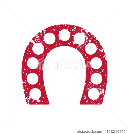 Good luck motif! Horseshoe stamp style material Good luck motif! Horseshoe stamp style material 128214231