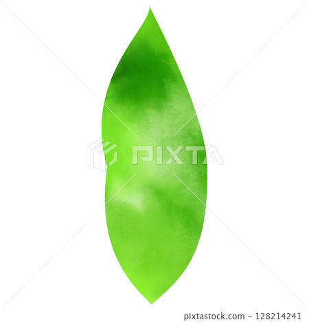 清新綠葉水彩風格插畫素材生動自然PNG 128214241