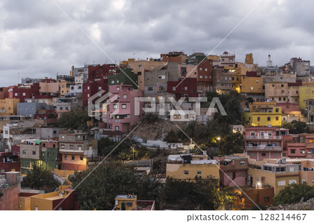 General view of the neighborhood of Principe Alfonso in Ceuta 128214467