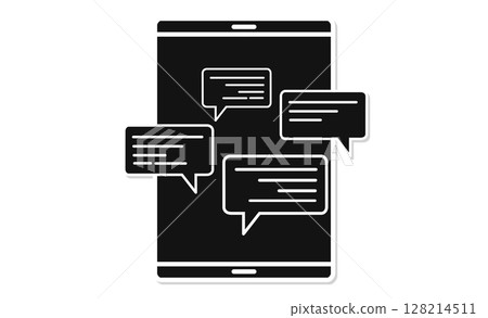 Chat app speech bubble message icon Chat app speech bubble message icon 128214511