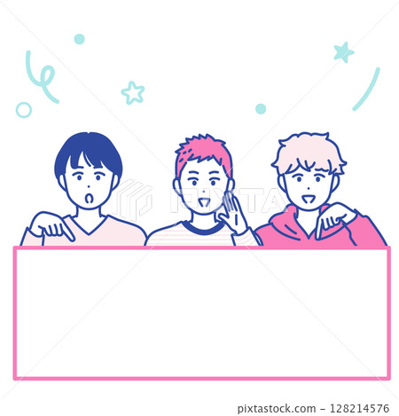 一名年輕男子發表聲明的插圖 一名年輕男子發表聲明的插圖 128214576