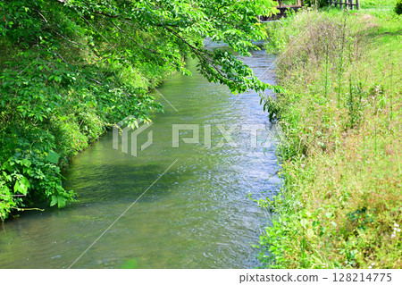 Water intake channel from Ogura Weir, Omoigawa River, Nishikata General Park, Tochigi City Water intake channel from Ogura Weir, Omoigawa River, Nishikata General Park, Tochigi City 128214775