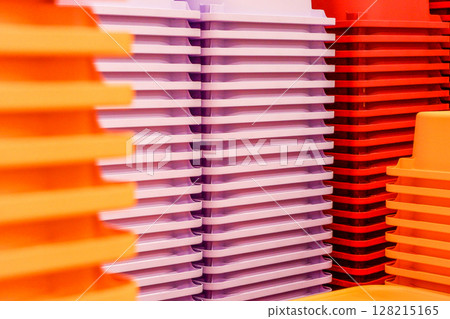 Stacked plastic containers 128215165