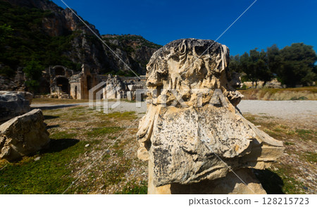 Ancient architectural detail in ancient city of Myra Ancient architectural detail in ancient city of Myra 128215723