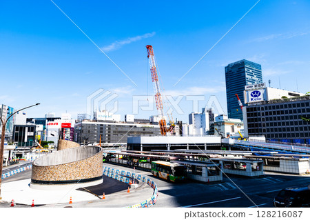 Tokyo Cityscape Shinjuku Station West Exit Redevelopment Works 2025.06 e-2 High Saturation Contrast 128216087