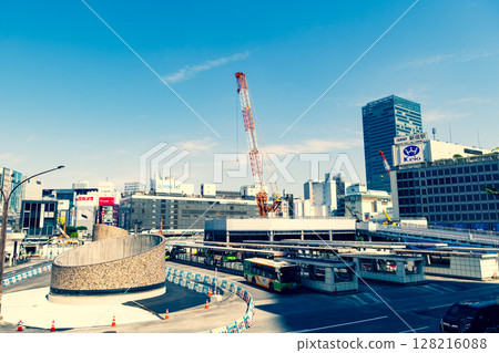 Tokyo Cityscape Shinjuku Station West Exit Redevelopment Works 2025.06 e-3 Emphasis on Warm and Cool Colors 128216088