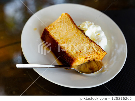 delectable pudding served elegantly delectable pudding served elegantly 128216265