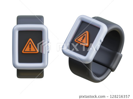 warning screen smart watch 3D Icon warning screen smart watch 3D Icon 128216357