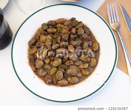 Stew of Habas with blood sausage Stew of Habas with blood sausage 128216367