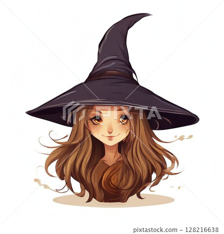 an AI Image Generator, Illustration of a Witch with a Mystical Gaze 128216638