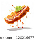 an AI Image Generator, Crispy Fried Chicken Slice with Sauce 128216677
