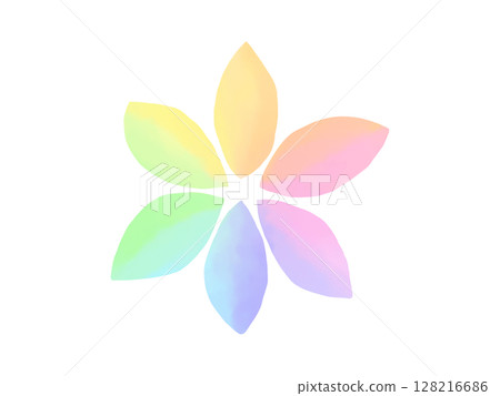 具有透明度的彩虹色花朵插圖 具有透明度的彩虹色花朵插圖 128216686