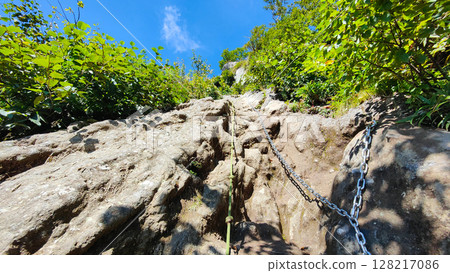 Climbing Mt. Myoko in summer (chain section) 128217086
