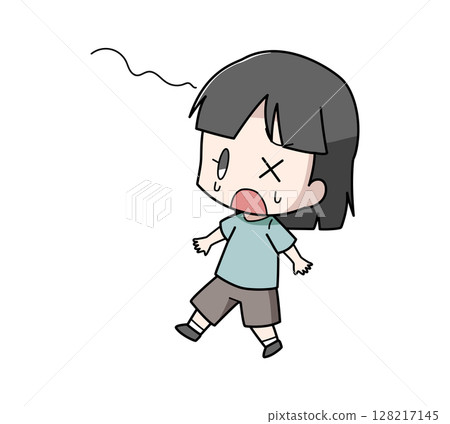 頭暈的女孩的插圖 頭暈的女孩的插圖 128217145