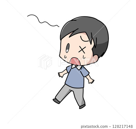一名男子因頭暈而搖搖晃晃的插圖 一名男子因頭暈而搖搖晃晃的插圖 128217148