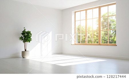 白色的房間有窗戶 128217444