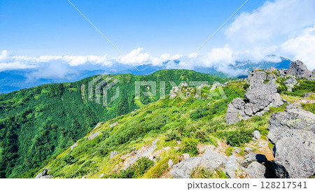 夏季攀登妙高山（從南峰頂眺望三田原山） 128217541