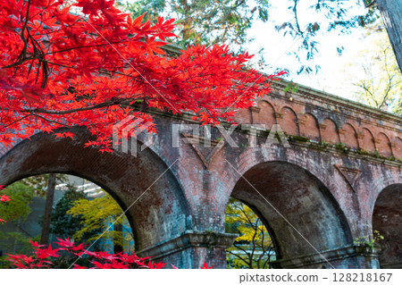 Nanzenji Temple, Kyoto, Japan - Historic Suirokaku Suirokaku Suirokaku Suirokaku is framed by red maple leaves in autumn. Kyoto Prefecture, Kyoto City, Sakyo Ward Nanzenji Temple, Kyoto, Japan - Historic Suirokaku Suirokaku Suirokaku Suirokaku is framed by red maple leaves in autumn. Kyoto Prefecture, Kyoto City, Sakyo Ward 128218167