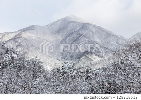 Snow-covered winter World Heritage Site Shirakawa Village (Shirakawa-go) Gifu Prefecture: January 128218512