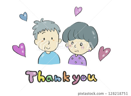 Illustration of grandpa and grandma Illustration of grandpa and grandma 128218751