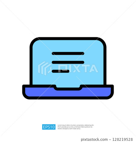 Digital Laptop Icon Representing Online Education and Technological Innovation in Modern Learning Environments 128219528
