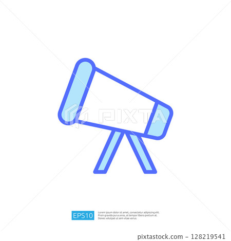 Telescope Icon for Astronomy and Science Education with Emphasis on Observation and Exploration of the Universe 128219541