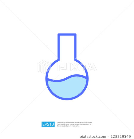 Laboratory Icon Featuring Glass Flask with Liquid Symbolizing Education and Science Innovations in Research and Experimentation 128219549