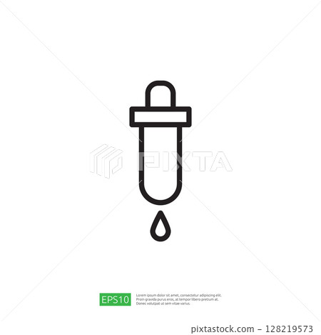 Simple Pipette Icon Representing Laboratory Science and Education for Experiments and Research in a Minimalist Design Simple Pipette Icon Representing Laboratory Science and Education for Experiments and Research in a Minimalist Design 128219573
