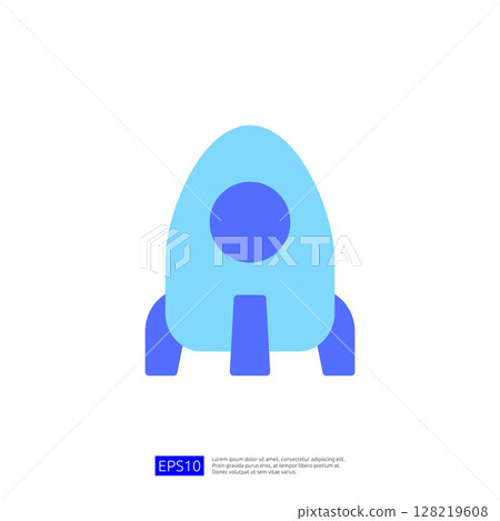 Illustration of a Blue Rocket Icon Representing Science and Technology in Education and Innovation 128219608