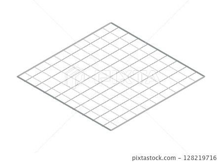 Illustration of a square, coarse-meshed grill 128219716