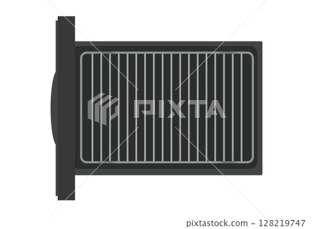 Top view of a fish grill net 128219747
