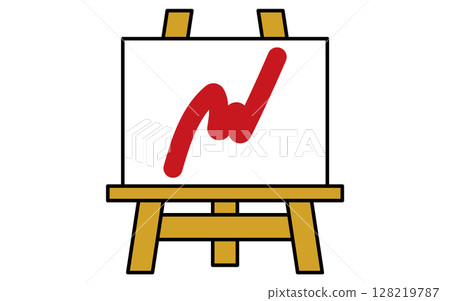 Easel and canvas simple line icon 128219787