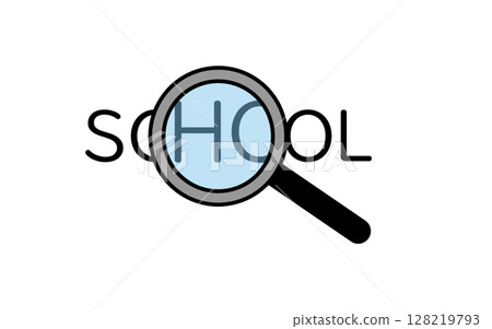 Simple line icon of school search Simple line icon of school search 128219793
