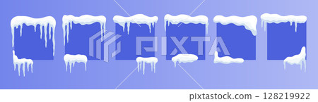 Versatile Snow-Capped Banners: Customizable square Winter Ad Designs Versatile Snow-Capped Banners: Customizable square Winter Ad Designs 128219922
