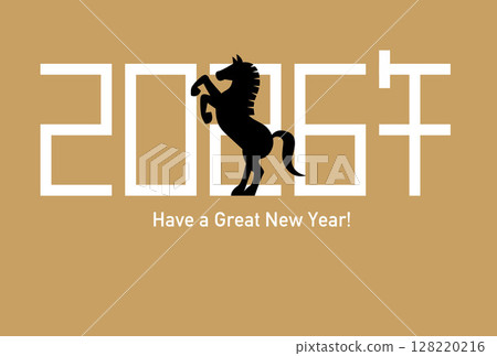 馬的輪廓2026新年賀卡模板 馬的輪廓2026新年賀卡模板 128220216