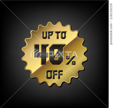 40% off (discount/sale) gold icon illustration 40% off (discount/sale) gold icon illustration 128220228